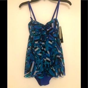 Gottex profile one piece flowy swimsuit size 6